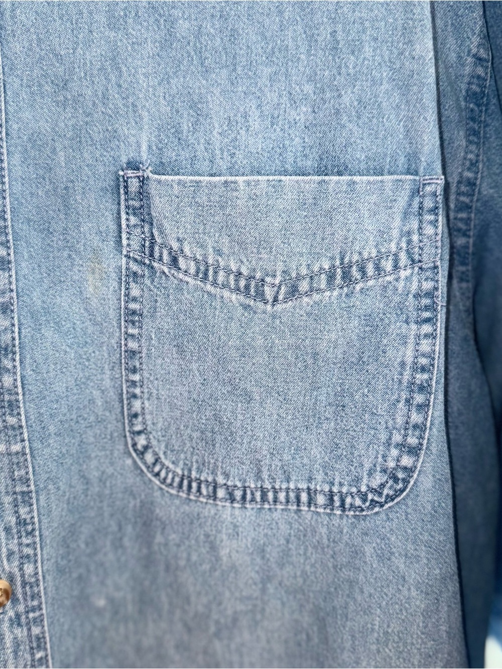 Croft & Barrow Men's Medium Denim Shirt Blue Long Sleeve 100% Cotton Button Down - Picture 5 of 10
